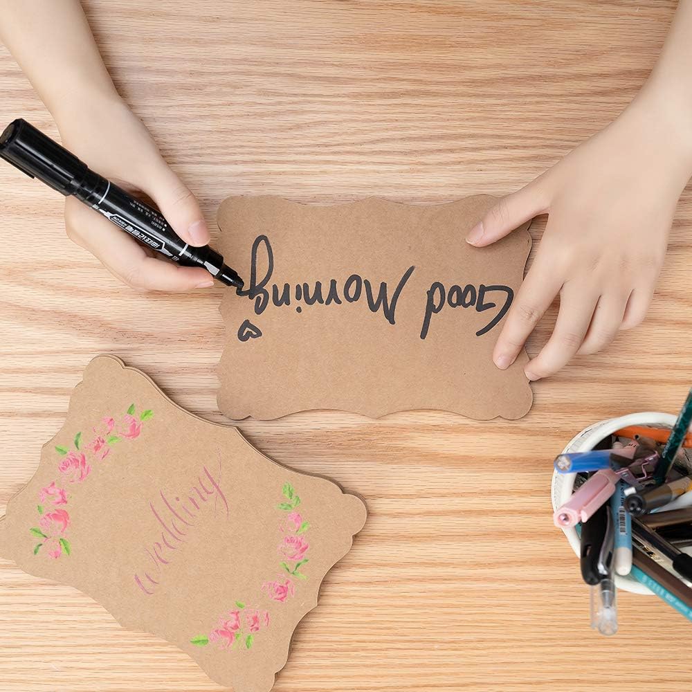 50 Pack Blank Kraft Cards Cardstock Thick Paper Brown Greeting Cards for DIY Gift Card Menus, Baby Shower and Wedding Invitations (Kraft Color, 5x7IN)