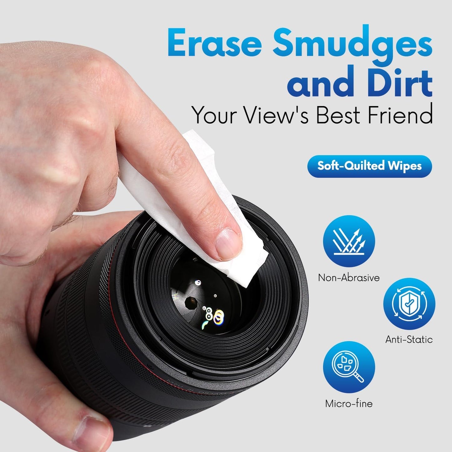 Screen Cleaner Wipes – Quick Dry, Streak-Free Screen Wipes for Electronics, Phones, Computers, Cameras, and All Lenses, Soft & Gentle, 300ct, Pre-Moistened & Individually Wrapped