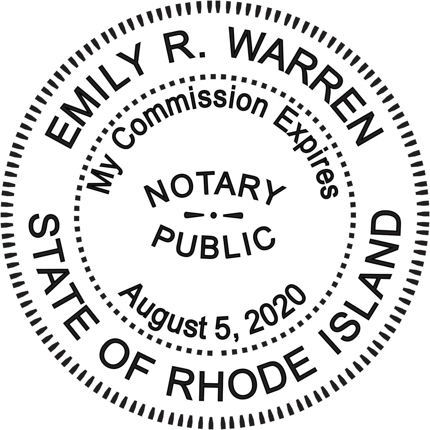Round Notary Stamp for State of Rhode Island- Self Inking Stamp - Top Brand Unit with Bottom Locking Cover for Longer Lasting Stamp - 5 Year Warranty
