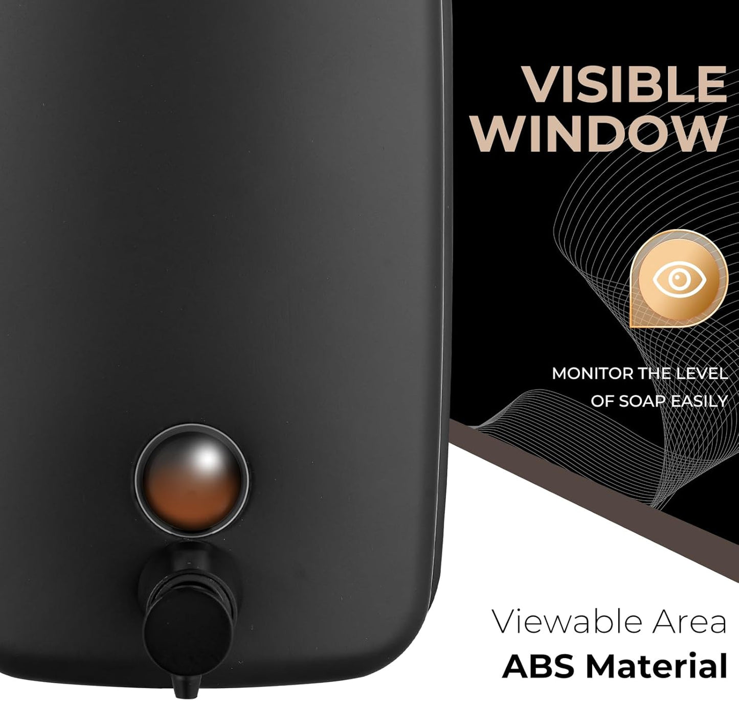 Commercial Soap Dispenser Wall Mount Stainless Steel Soap Dispensers Liquid Manual Anti-Leak Pump Hand Soap Dispenser for Bathroom Kitchen Black (17 fl.oz./500ml)