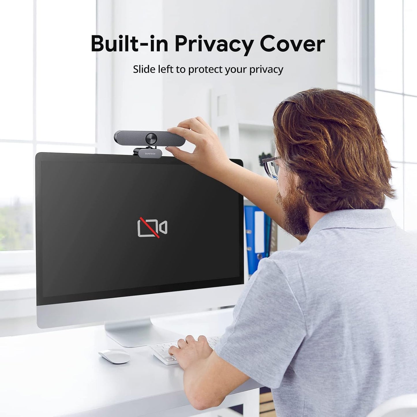 DEPSTECH Webcam 4K, Zoomable Webcam with Microphone and Remote, Equipped with Sony Sensor, 3X Digital Zoom, Noise-Canceling Mics, Auto-Focus Computer Camera for PC/Mac/Laptop/Zoom/Teams/OBS/Google