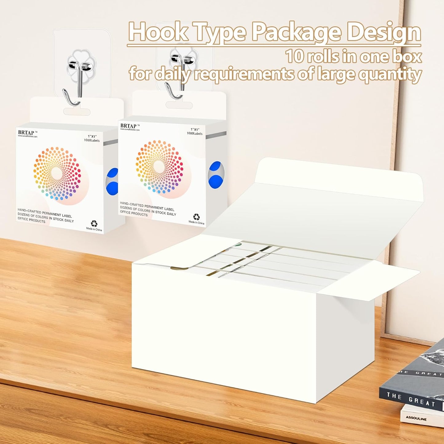 Blue 1 Inch Round Color Coding Dot Labels, 10 Rolls 10000 Dot Stickers in Dispenser Box - Permanent Adhesion, Vibrant Colors, Highly Visible