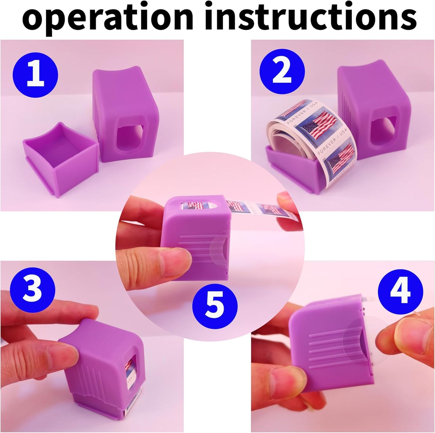 Stamp Roll Dispenser Postage Stamp Dispenser Compact and Impact-Resistant for Desk Organization of Home Office Supplies