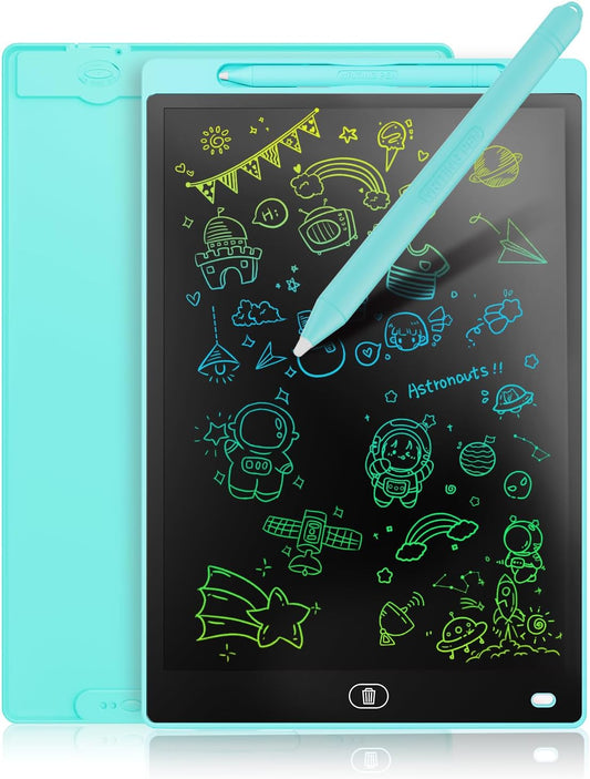 LCD Writing Board 16 Inches, Colourful Electronic Tablet, Portable Erasable Drawing Board, Graphic Tablet for Children's Games 3 4 5 6 7 Year Old Kid Boys Girls (Blue)
