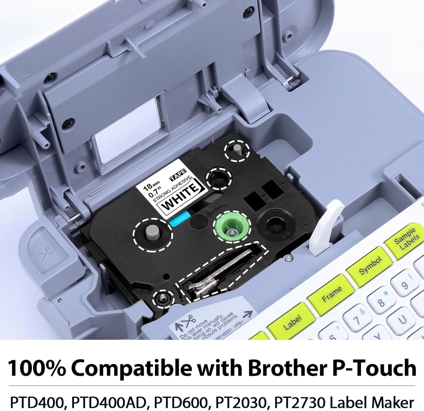 TZe-S241 18mm Extra Strength Adhesive Tape Replacement for Brother TZeS241 TZ Tape 18mm 0.7 Strong Adhesive Black on White 3/4" for Brother P Touch PTD400 PTD410 PTD400AD PTD600 PT1750, 3-Pack