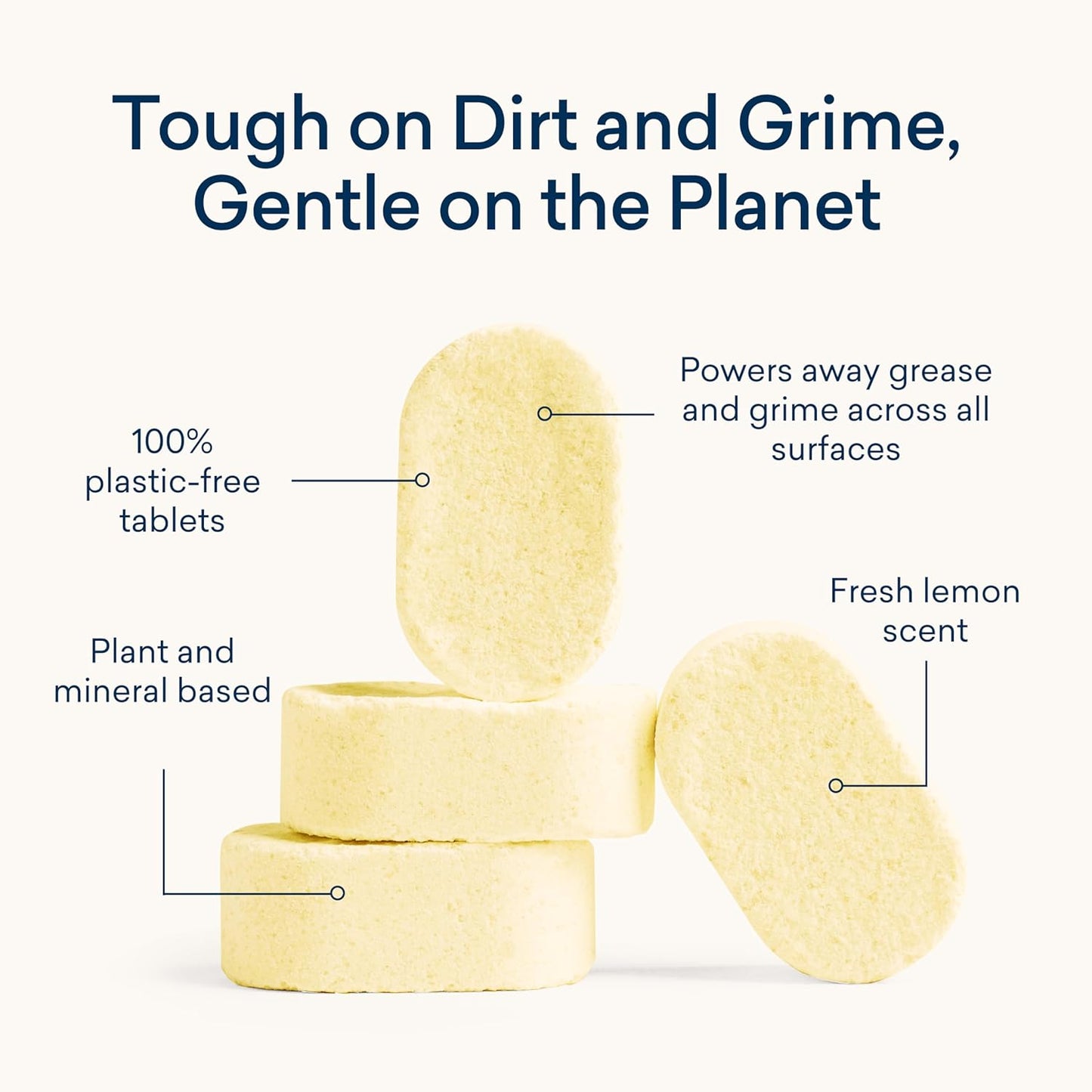 BLUELAND Multi-surface Cleaner, 10 Refill Tablets, Fresh Lemon Scent, All-Purpose, Eco-Friendly Cleaning Supplies, 10 x 24 Fl oz