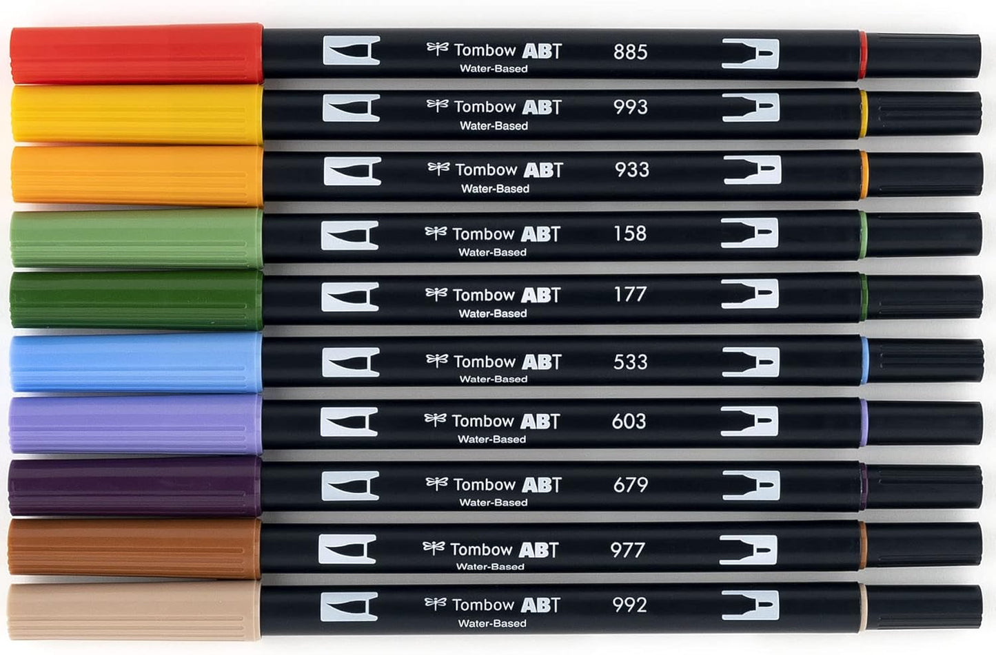 Tombow 56168 Dual Brush Pen Art Markers, Secondary, 10-Pack. Blendable, Brush and Fine Tip Markers