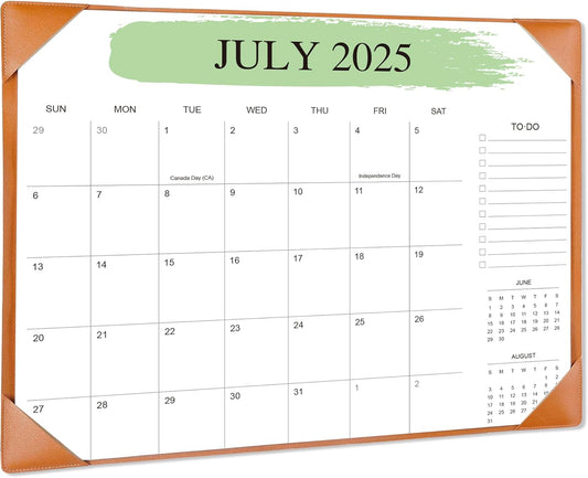 Desk Calendar 2025-2026 – 18-Month Desktop Calendar from July 2025 to December 2026, for Office, School & Home Use – Large Teacher Desk Calendar 22x17 (Brown)