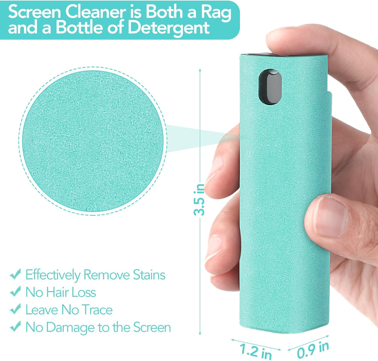 2 Pcs Fingerprint Proof Screen Cleaner Safe for All Phones Glasses Tablet Laptop TV Watch Screens (Tiffany Blue)