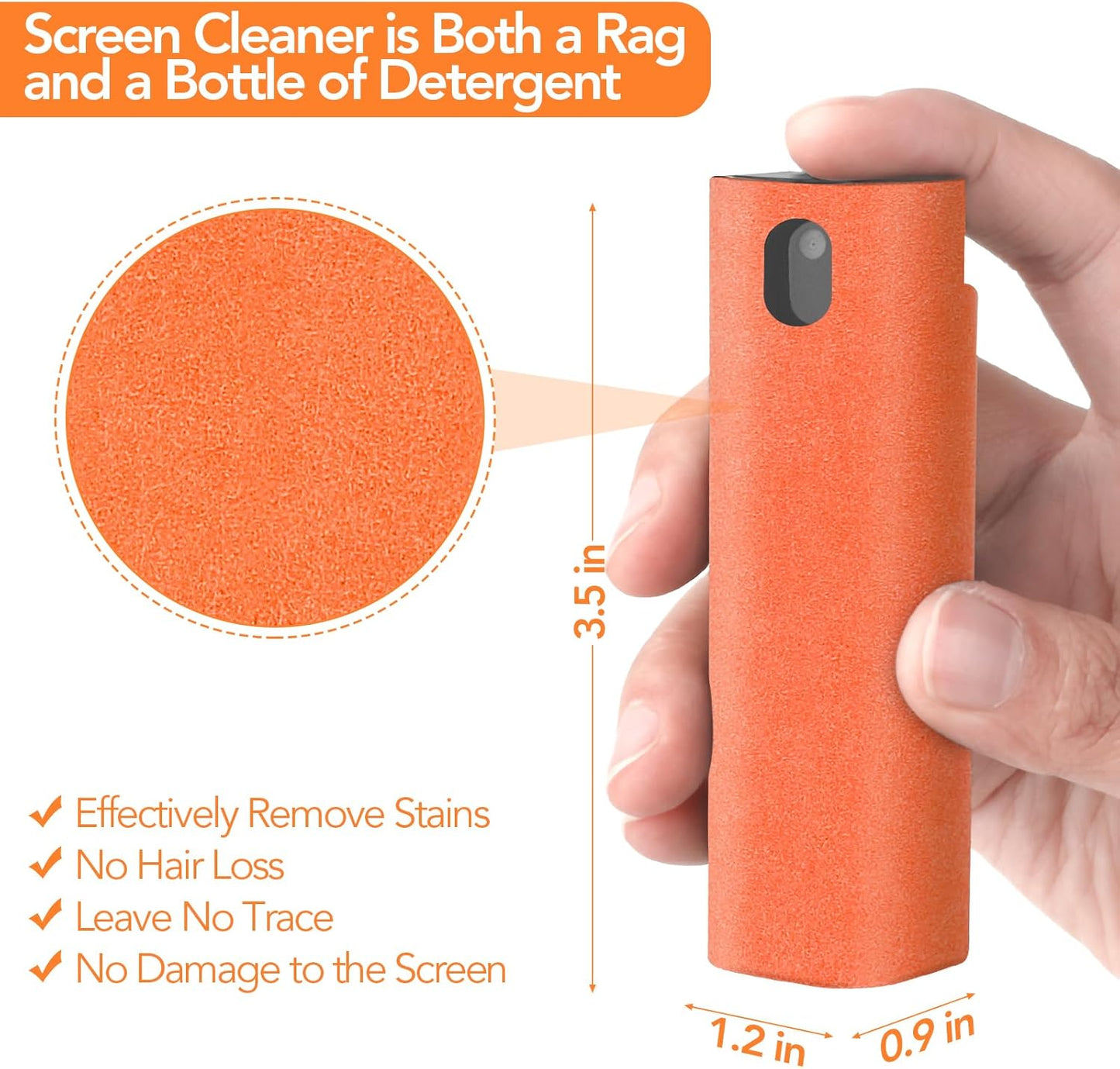 2 Pcs Fingerprint Proof Screen Cleaner Safe for All Phones Glasses Tablet Laptop TV Watch Screens (Rouge Hermes)