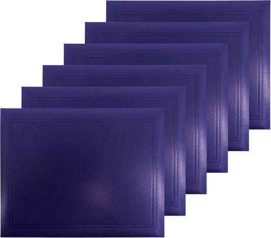 GraduationMall 8.5"x11" Smooth Padded Diploma Cover Certificate Holder Purple,6-Packs