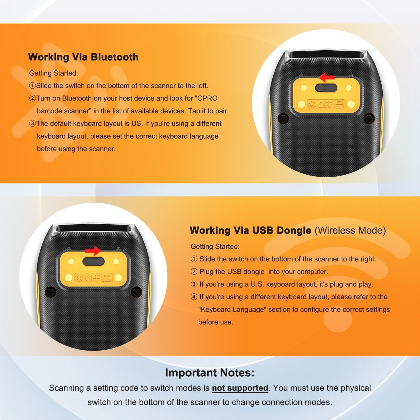 NETUM CS7501 QR Code Scanner – Upgraded Bluetooth Barcode Scanner, Mini Portable 1D & 2D Barcode Reader for Inventory Management, Cordless Image Scanner for Tablets, Android, iOS, PC, and POS Systems