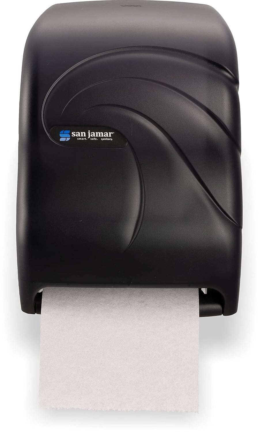 San Jamar Tear-N-Dry Oceans Paper Towel Dispenser 1.5 Inch Core Rolls with Touchless Dispensing for Bathroom, Kitchens, Restaurants, and Cafeterias, Plastic, Black Pearl