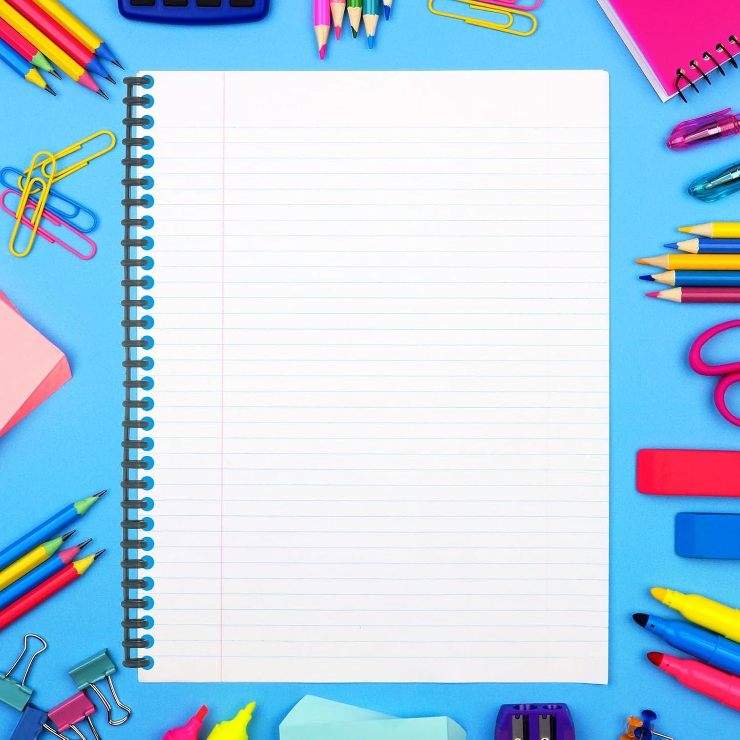 PATIKIL 8.5mm(0.3") Spiral Binder Ring,10 Pcs 30 Rings 25 Sheet Capacity Comb Binding Spines for Binding Paper Sheets Notebook Calendar Picture Album, Yellow