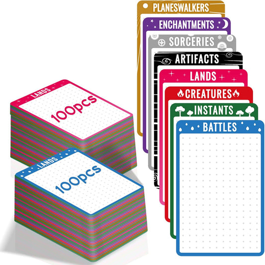 MTG Card Dividers 200PCS Trading Cards Divider for Storage Boxes with Tabs 8 Colors Cards Dividers for TCG Sports Gathering Supplies Standard Vertical Multicolor Cardholder Separators DIY