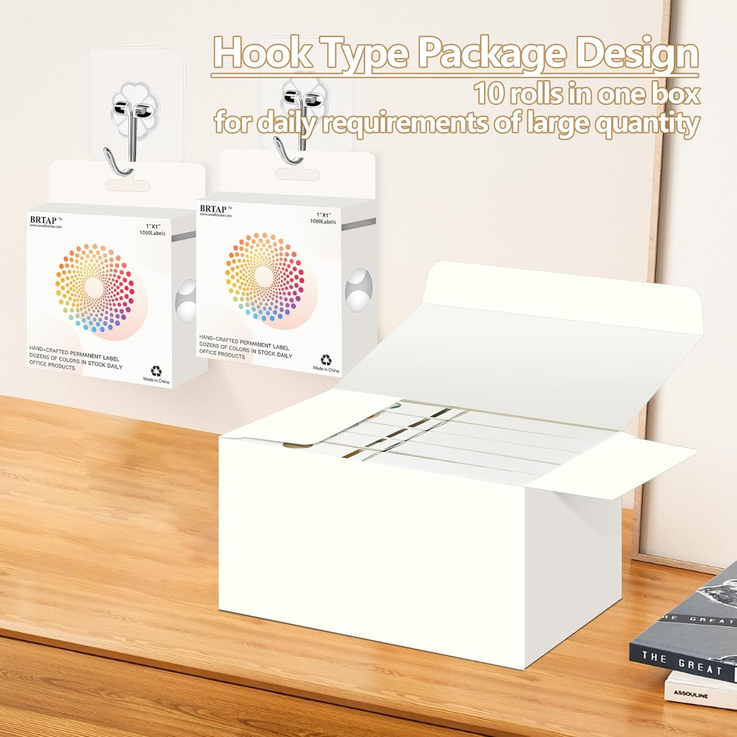 White 1 Inch Round Color Coding Dot Labels, 10 Rolls 10000 Dot Stickers in Dispenser Box - Permanent Adhesion, Vibrant Colors, Highly Visible