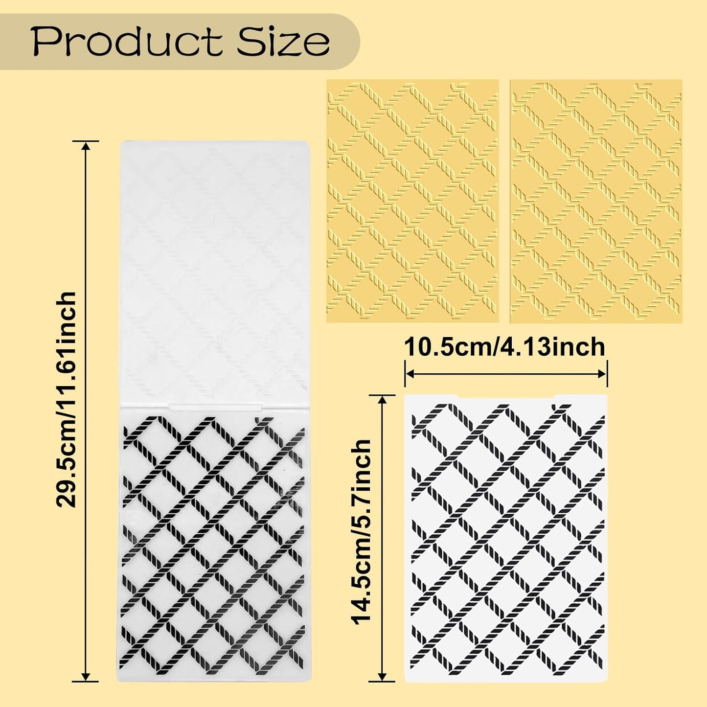 8-Piece Plastic Embossed Folders Template DIY Craft Template Photo Album Decoration