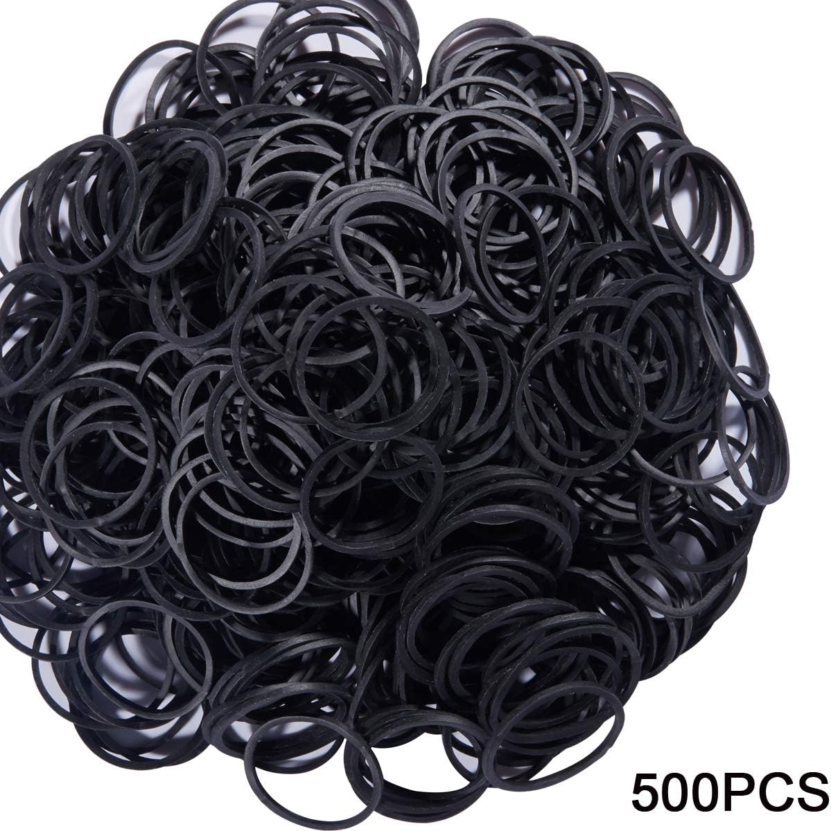 AMUU Rubber Bands 500pcs Black 1inch Small Rubber Bands for Office 2.5cm rubber band for Office School Home Strong Elastic Band Loop Office Supplies
