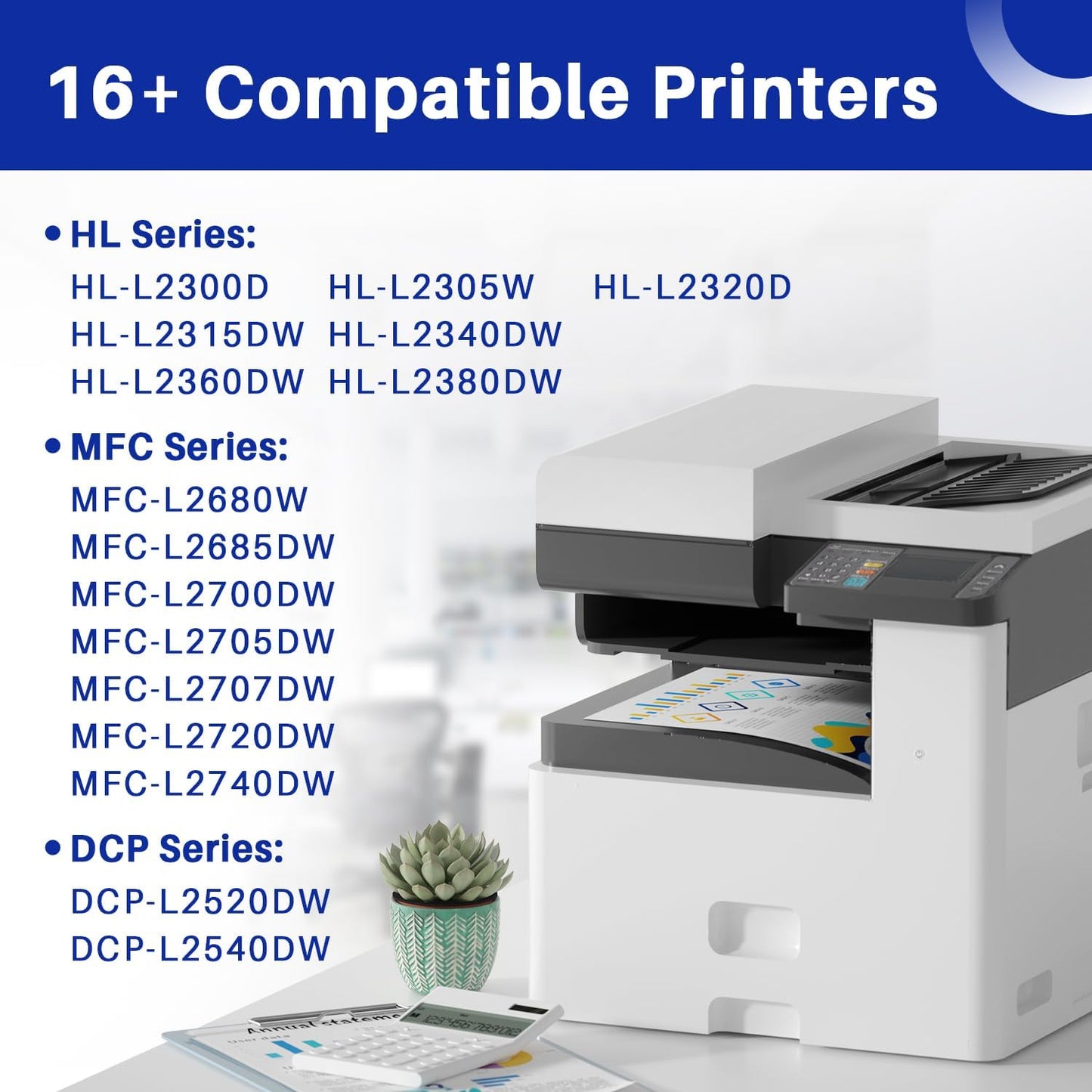 TN660 Toner Cartridge Replacement for Brother TN 660 TN-660 TN630 TN-630 Compatible with HL-L2300D HL-L2305W HL-L2320D HL-L2340DW HL-L2360DW HL-L2380DW DCP-L2540DW Printer(2 Pack, Black)