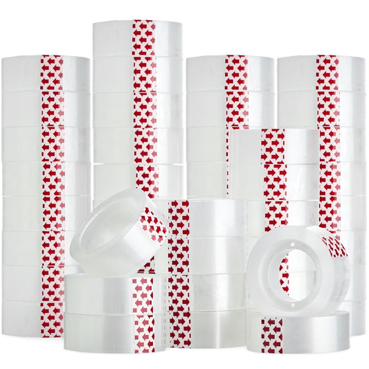 48 Rolls Clear Tape Refills, Stationery Tape Refills Rolls for Dispenser, Gift Wrap Transparent Tape for School, Home, Office, High Viscosity, Odorless, 1 Inch Core, 3/4 x 800 inches