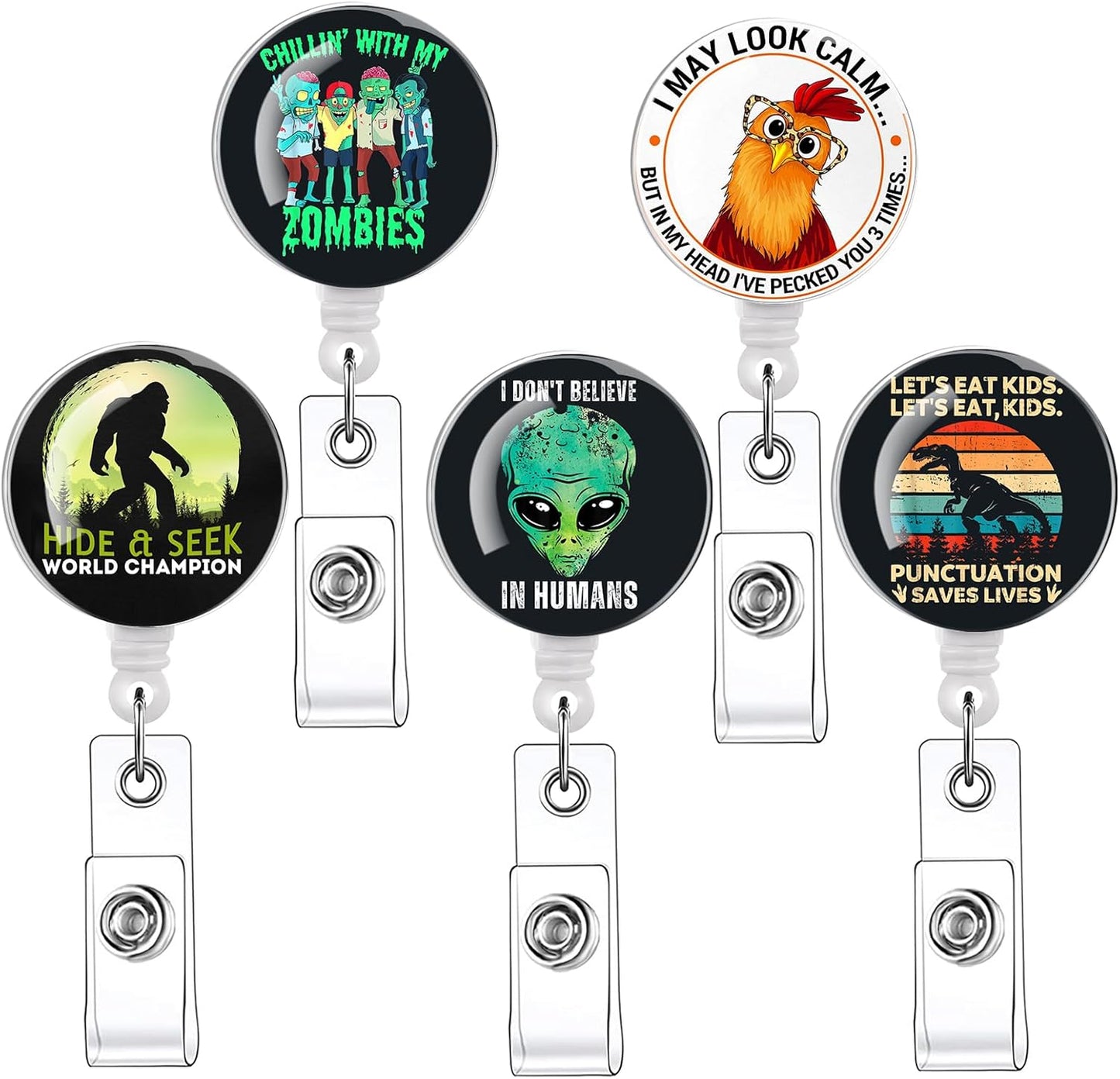 16pcs Badge Reels Retractable Badge Holders,Id Badge Holders Retractable with Clip,Cute Badge Reel for Men,Women,Girls 09