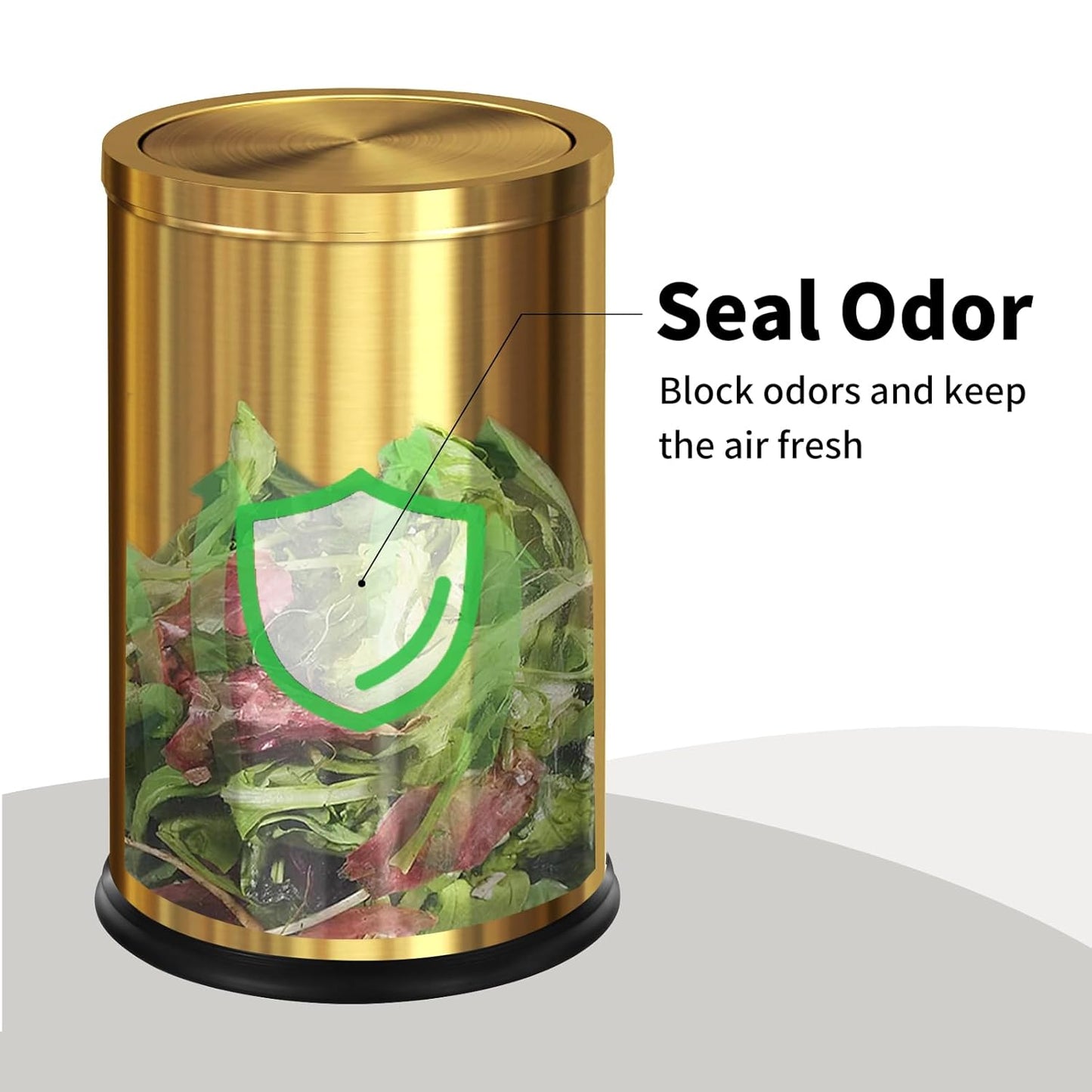 Brushed Gold Bathroom Trash Can with Swing Lid 4.7Gallon,Stainess Steel Garbage Can Trash Bin Wastebaskets for Kitchen,Office,Bedroom (Gold, 4.7 Gallon)