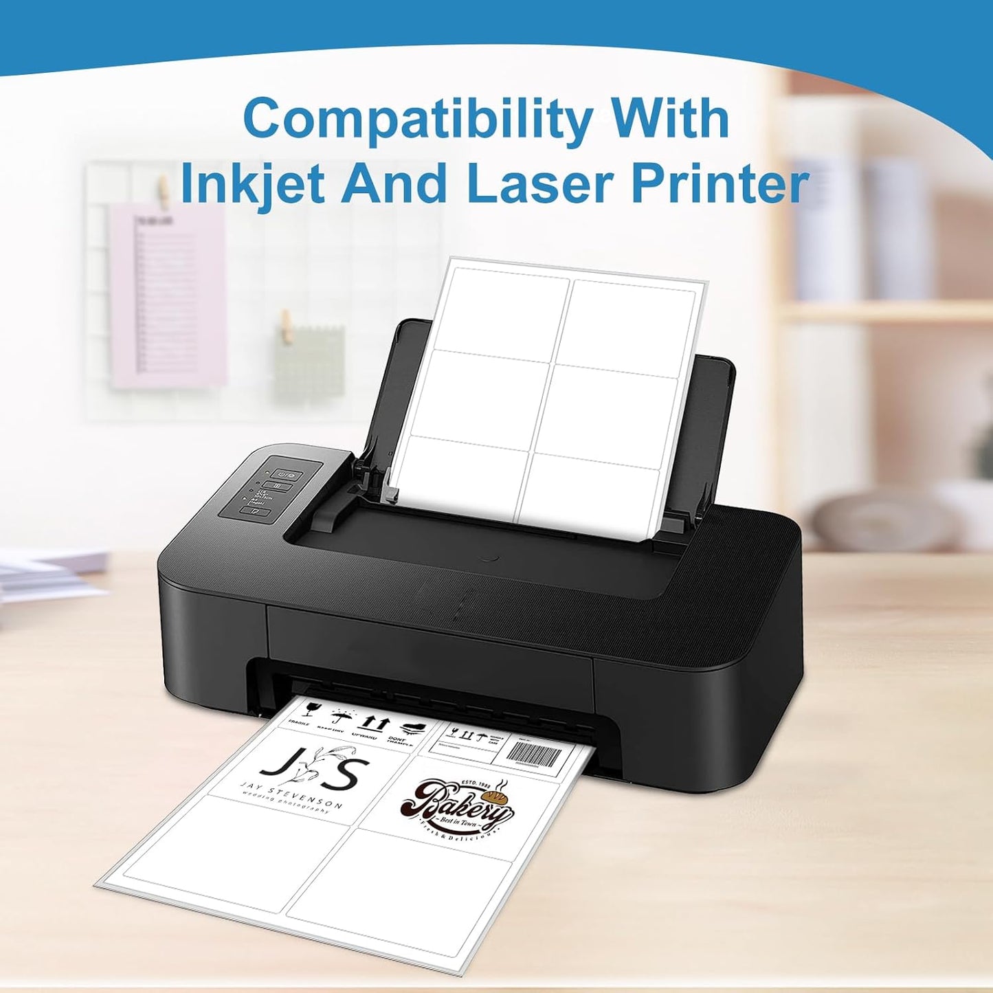 Printable Shipping Labels 3-1/3" x 4", White, 300 Labels (50 Sheets)