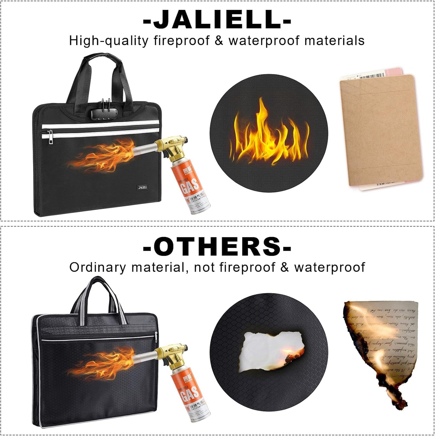 Accordion File Folder Organizer with Lock, 13 Pockets Fireproof Document Organizer with Handle & Zipper, Expanding File Folder with Tabs Document Holder for Letter A4 Files and More