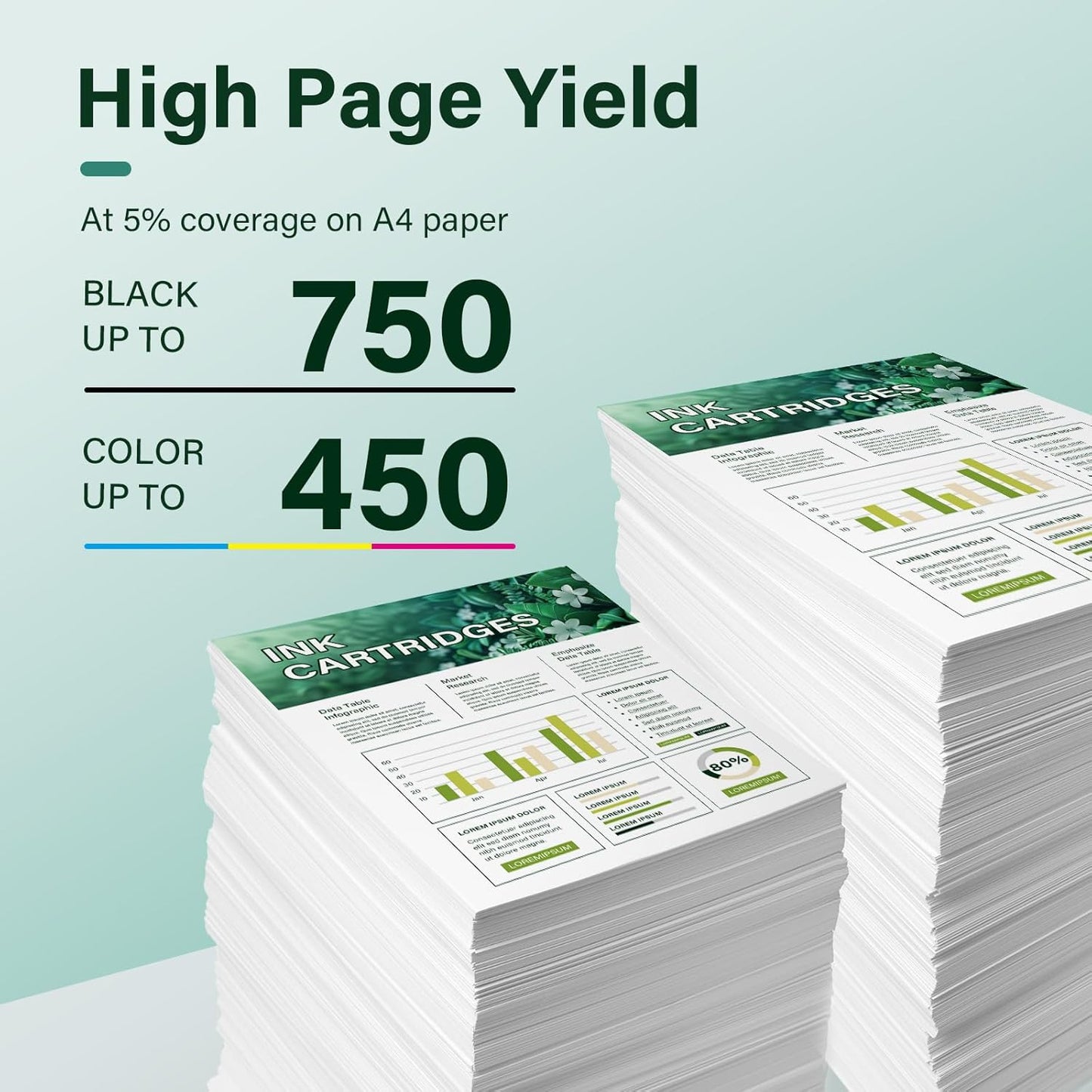 62XL 62 Ink Cartridges Black and Color Combo Pack Remanufactured Replacement for HP 62XL 62 Ink Envy 7640 5660 5540 7645 5740 5746 OfficeJet 250 200 Printer,Black,Tri-Color,2-Pack