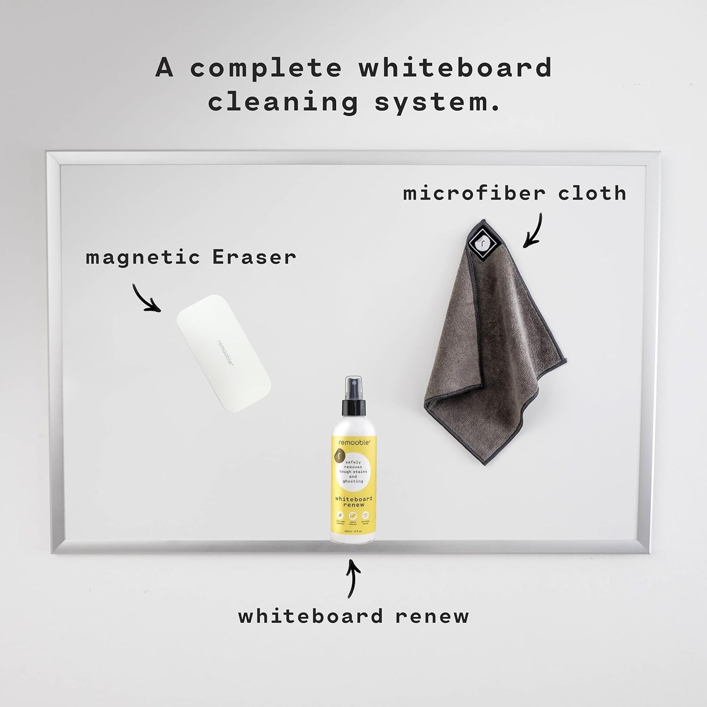 Remooble Dry Erase Whiteboard Cleaner 1 Gallon (4 Pack)