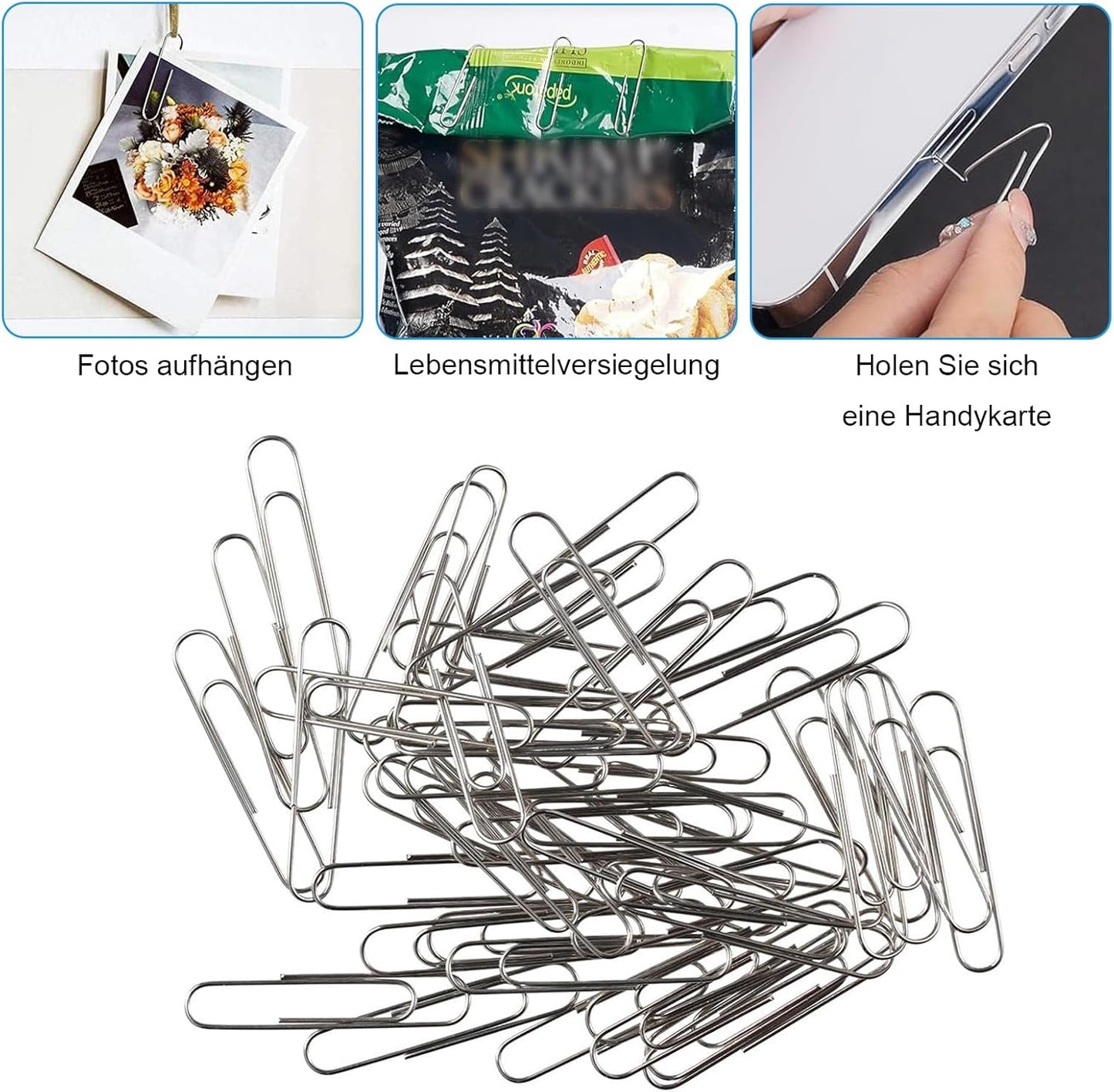 Binder and Paper Clips Set, 340 pcs Assorted Sizes in Container With Compartments - Silver Paper and Black Binder Clips for Home, School, Office Supplies