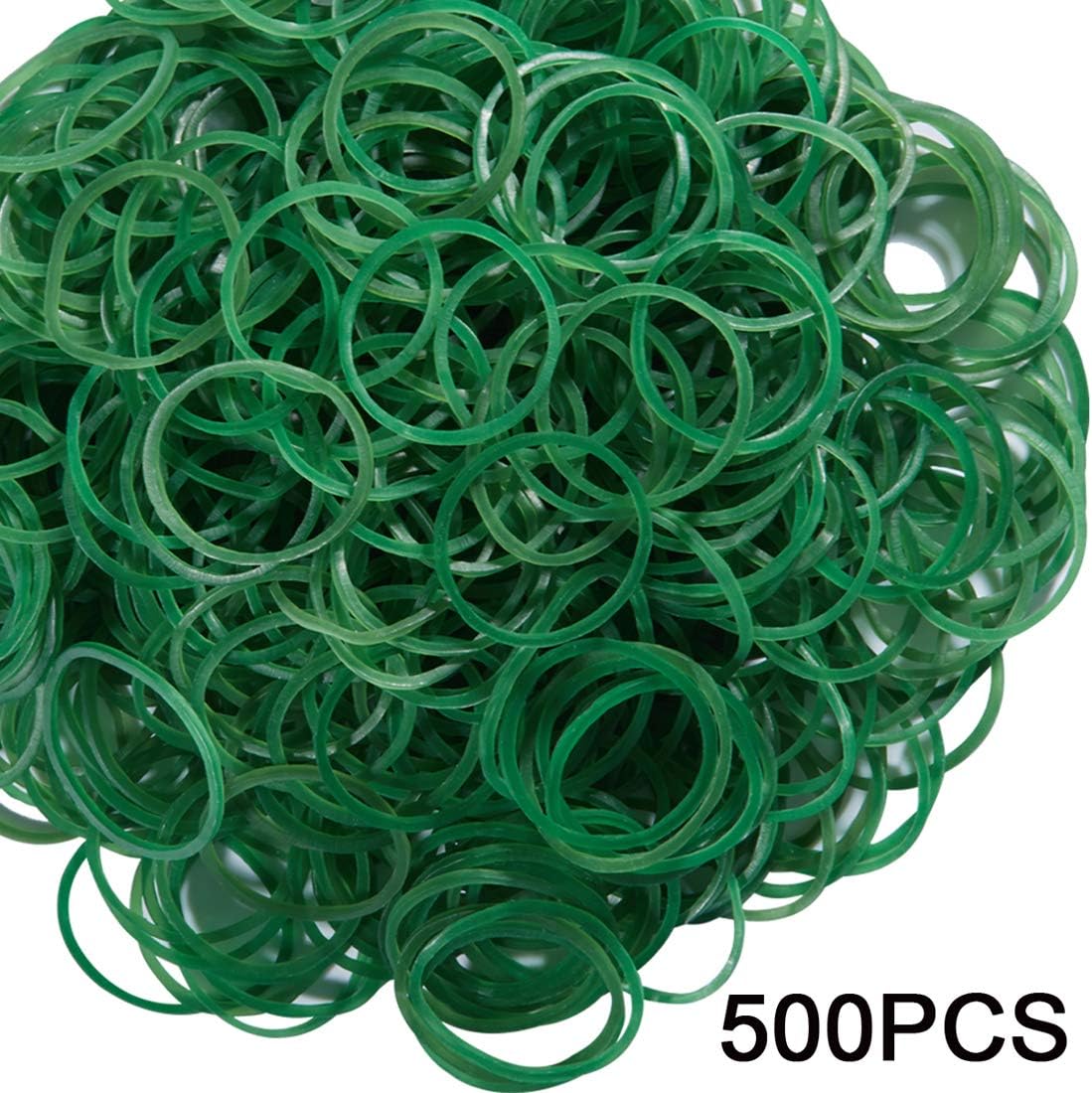 AMUU Rubber Bands 500pcs Green size 10 Small Rubber Bands rubber band for Office School Home Strong Elastic Band Loop Office Supplies Flatten size approximately 1.58 inches