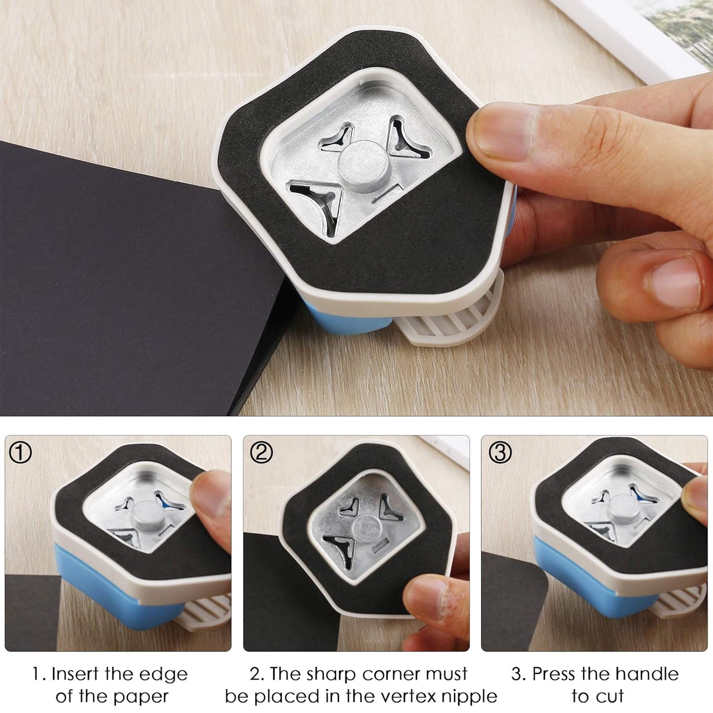 MyArTool 3 in 1 Corner Rounder Punch, 4mm, 7mm, 10mm 3 Way Corner Cutter for Paper Crafts, Laminate, DIY Projects, Photo Corner, Card Making and Scrapbooking