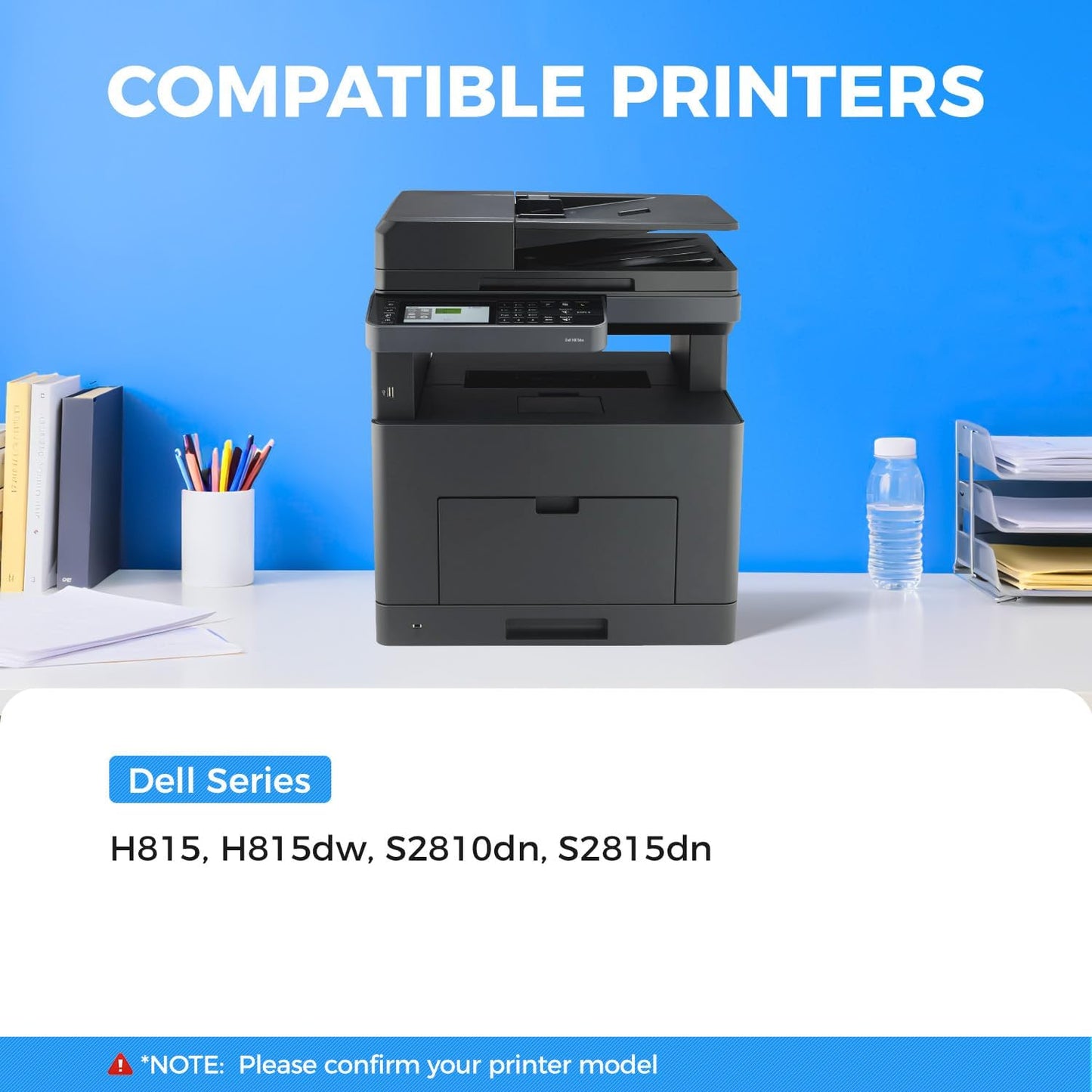 KingKJ H815 S2810 Black Toner Cartridge 2-Pack High Yield Replacement for Dell 593-BBMF 593-BBML Toner Cartridges Compatible with Dell H815 S2810dn H815dw S2815dn Laser Printer Ink All-in-One Copier