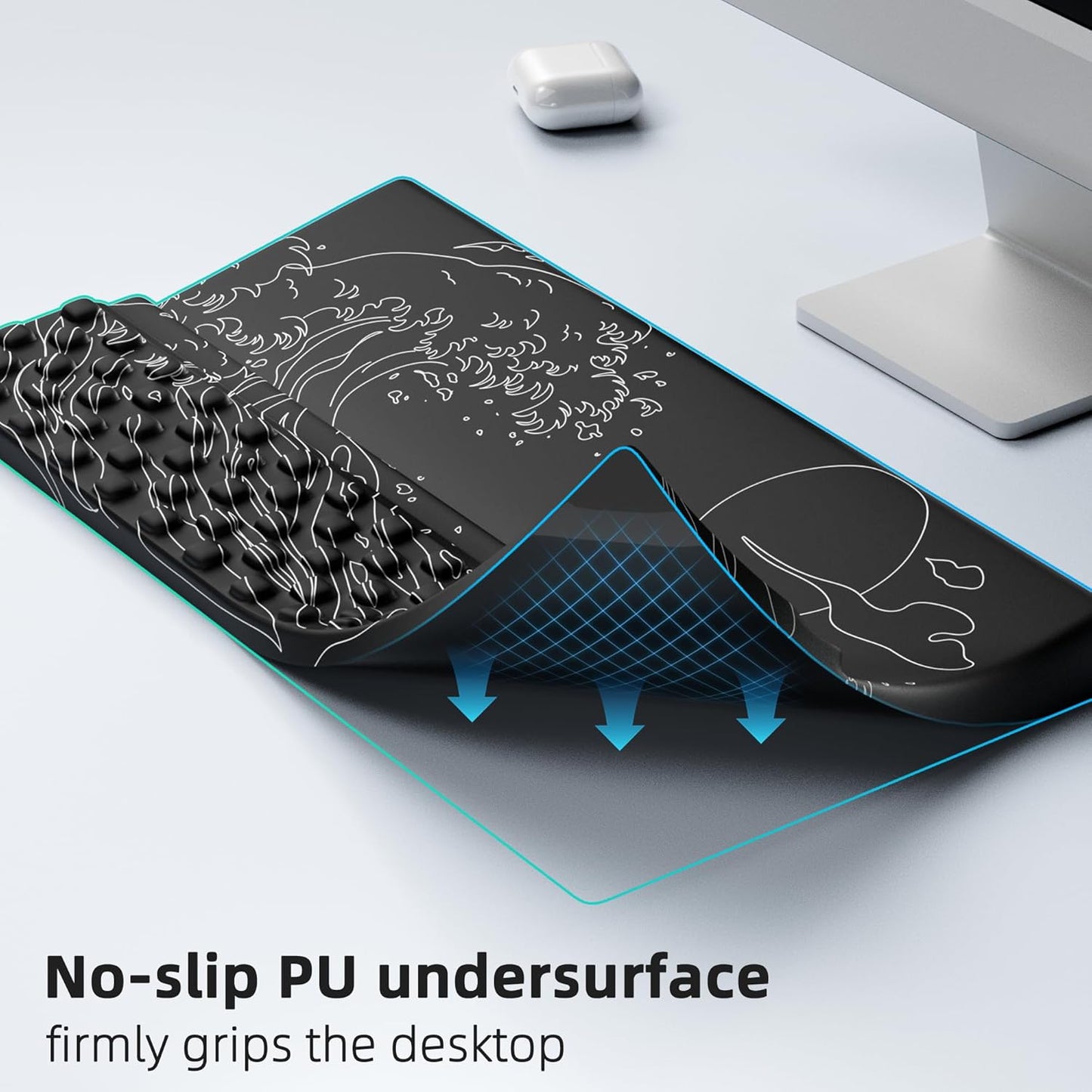 Ospelelf Wrist Support With Keyboard Stand, Comfy Ergonomic Riser Holder for Office Home