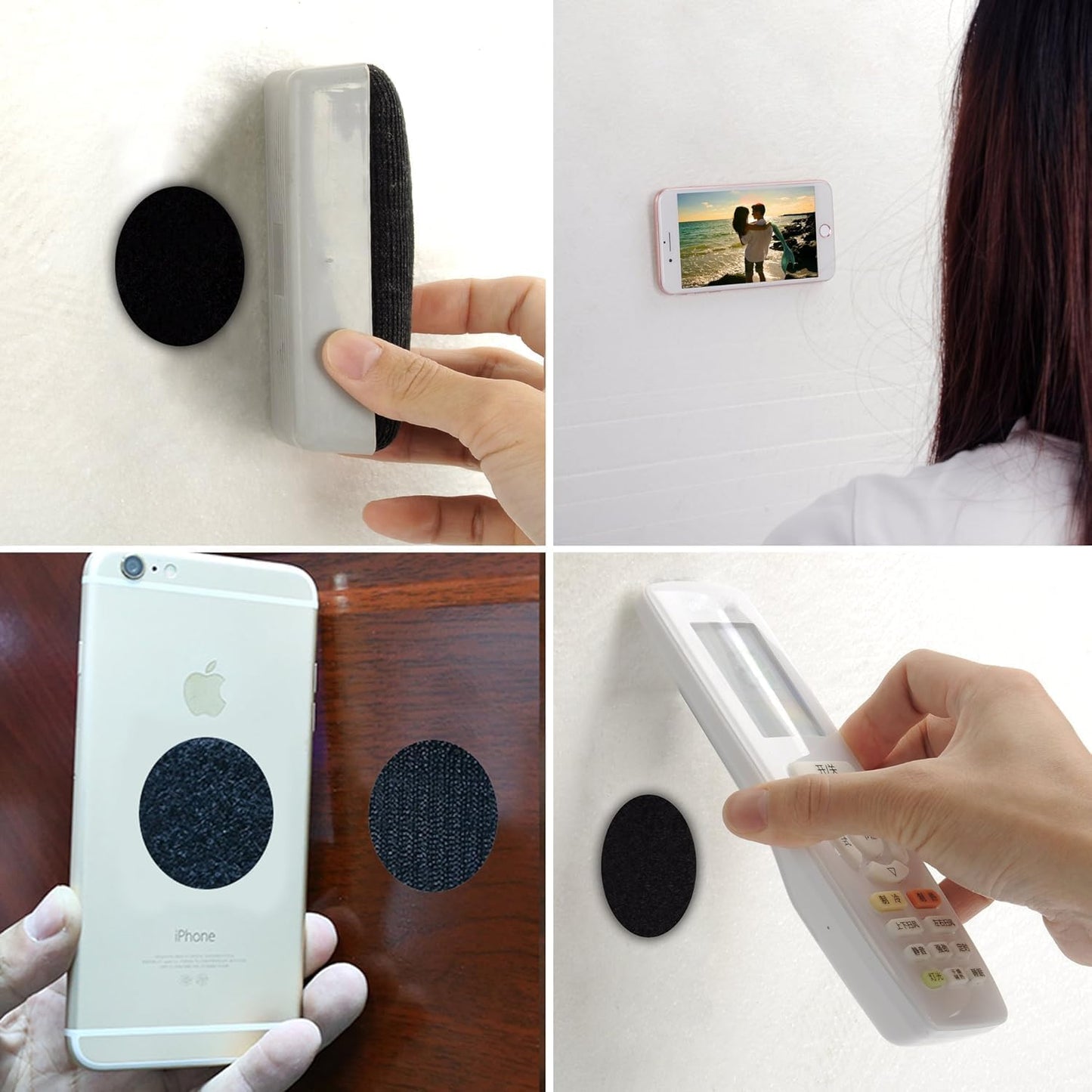 BRAVESHINE Adhesive Tape - 16PCS Hook and Loop Fasteners - Double Sided Sticky-Back - Heavy-Weight Carpet Gripper Pad Wall Mounting Tapes for Home Office Phone Mount - Round 1.5inch