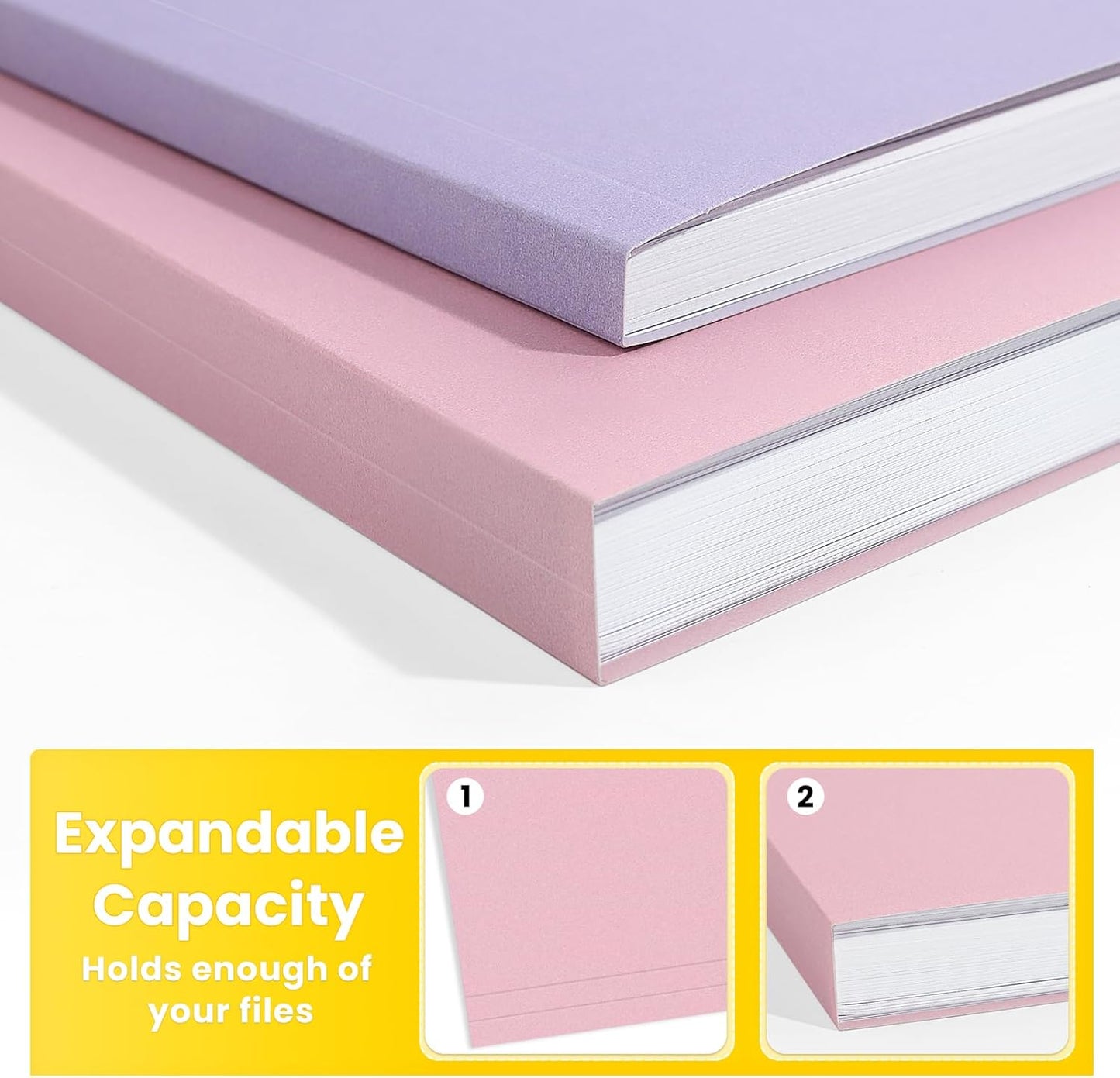 SUNEE File Folders Letter Size 10 Pastel Colors, 100 Pack Manilla Folders 8.5 x 11 1/3-Cut Tabs, Colored File Folders Office Home School for Documents Files Paper