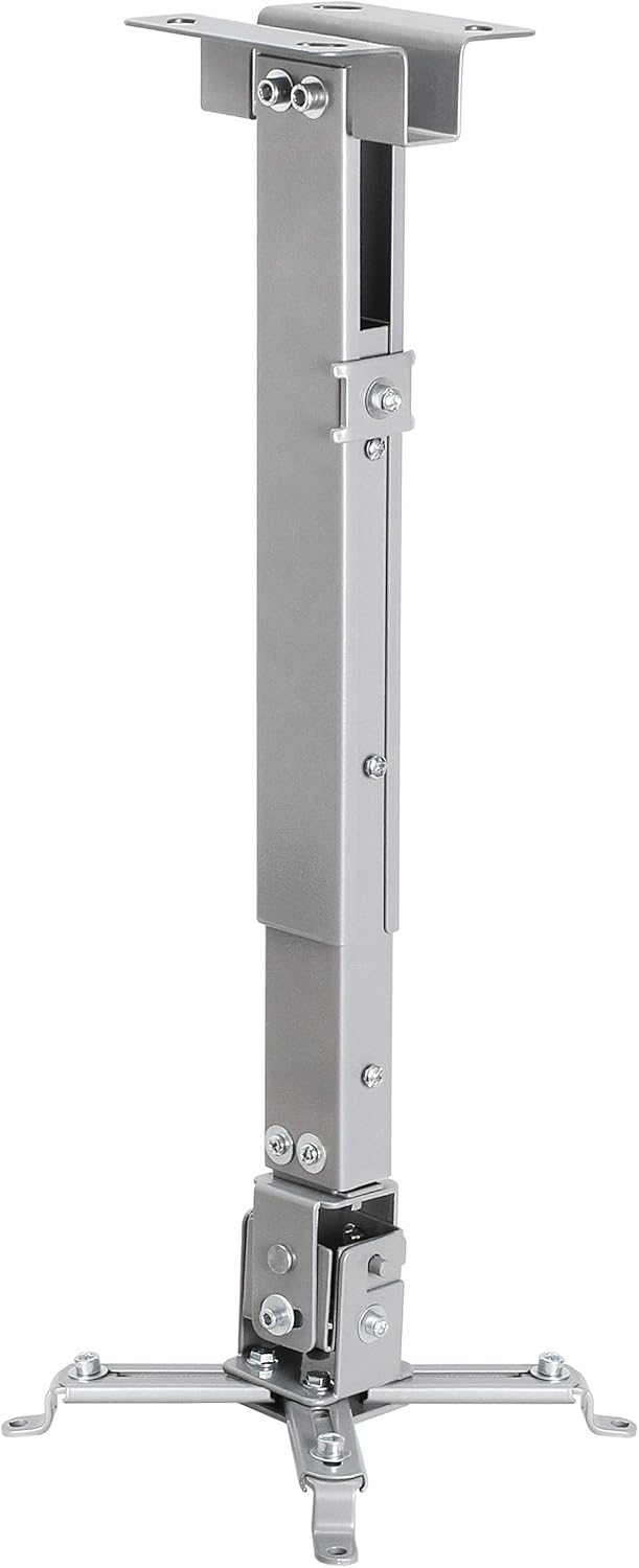 Cmple - Universal Adjustable Projector Ceiling Mount, Projector Bracket with Extendable Length for LCD/DLP Projectors - Max 44lbs (Silver)