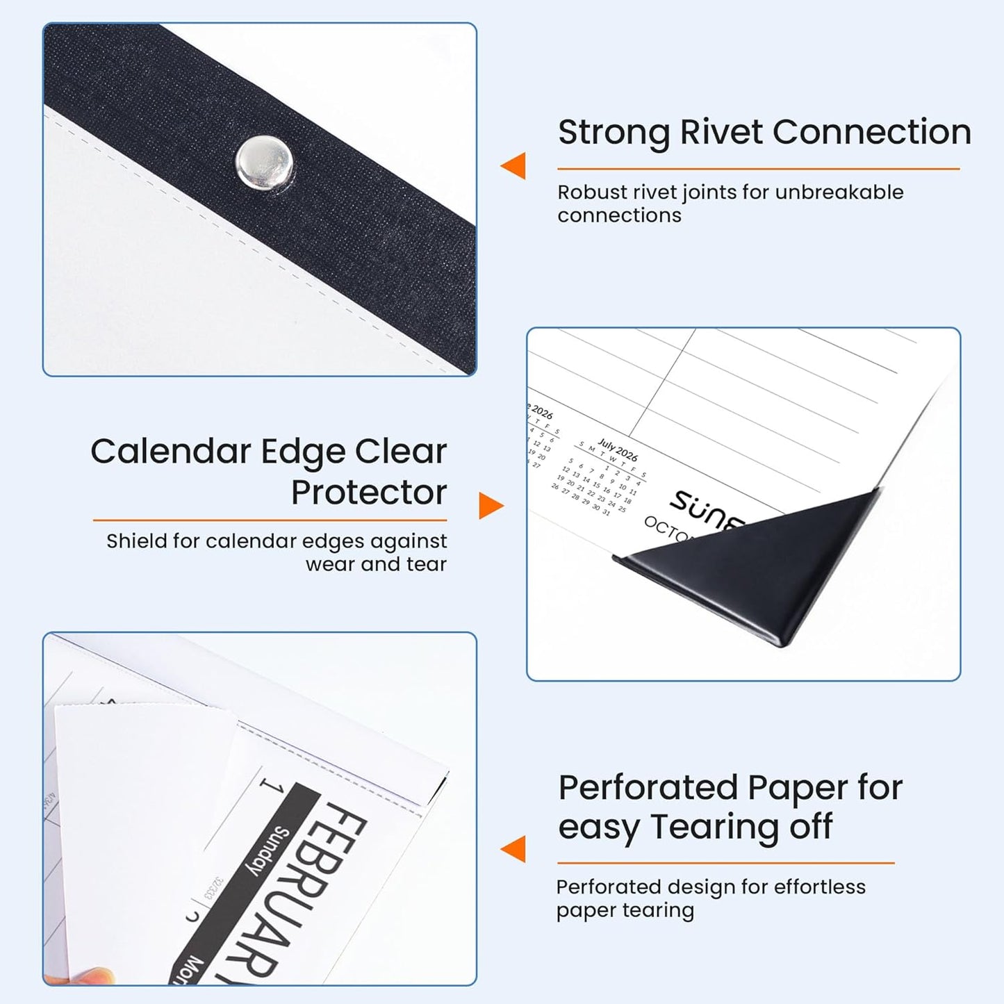 SUNEE Desk Calendar 2025-2026 Large 22x17 from October 2025 to March 2027, Extra Large Desktop Monthly Calendar Pad 18 Months For Teacher or Family, Desk Top, Black