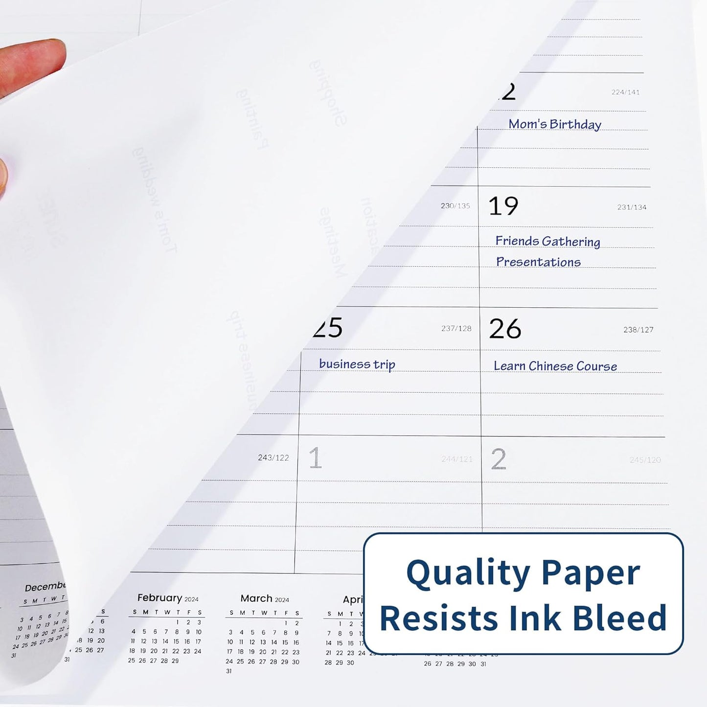 SUNEE Desk Calendar 2025-2026 17x12, 18 Months, JUL. 2025 - DEC. 2026, Academic Desk Blotter Calendar 2025-2026, School Year Large Calendar for Teacher, Black