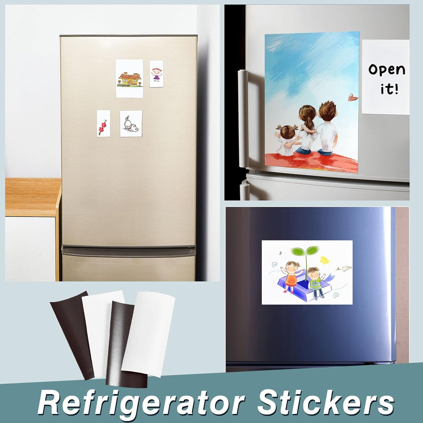 Amylove Blank White Surface Magnet Sheets 8 Inch x 5 Feet, 30 Mil Magnetic Roll Printable Flexible Vinyl Blank Magnetic Sign Sheet Safe for Vehicles DIY Craft Project