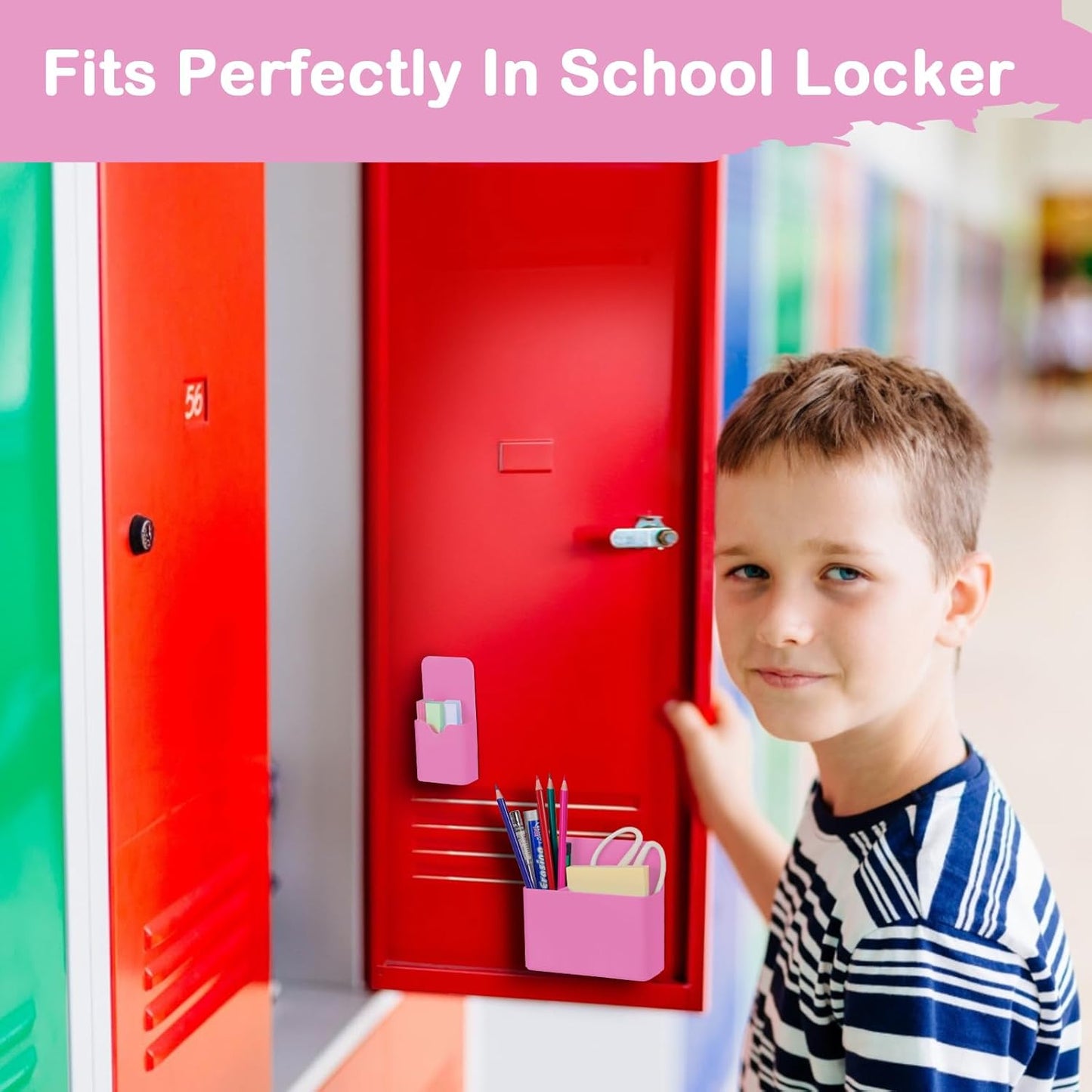 Magnetic Pen Holder,2 Pack Magnetic Dry Erase Marker Holder with Generous Compartments,Strong Magnet Storage Marker Pen Pencil Organizer for Refrigerator,Whiteboard,Locker Accessories