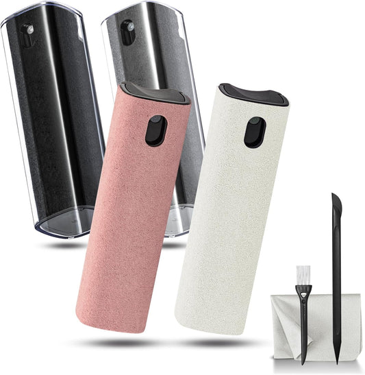 walrfid 4 Pack Screen Cleaner Spray, Car Touchscreen Mist Cleaner, Electronic Laptop Cleaning Kit for Computer, Cellphone, iPad, iPhone, MacBook, TV Monitor, Tablet, Car Display(Pink Grey Black Cream)