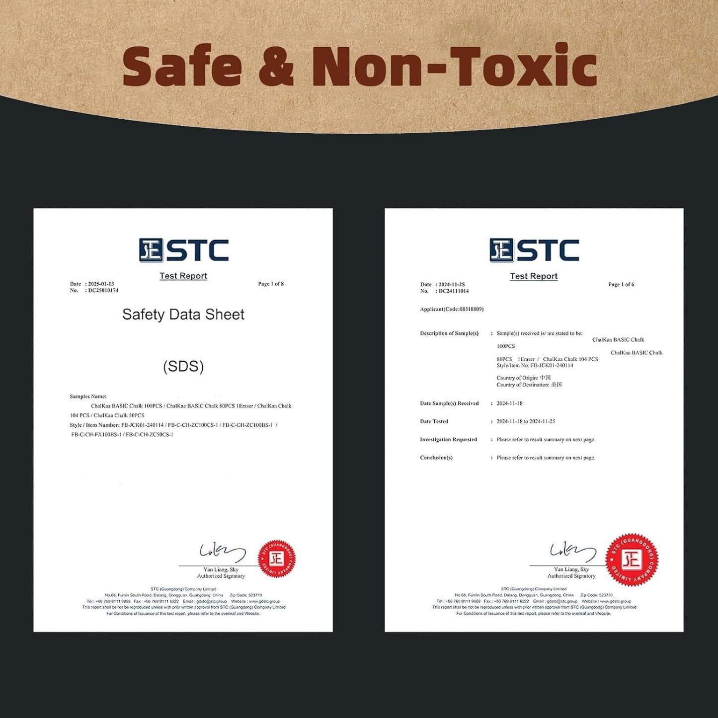 Colored Chalk 100PCS, 5 Colors, Low Dust Chalks Stick Bulk for Chalkboard Blackboard Non-Toxic