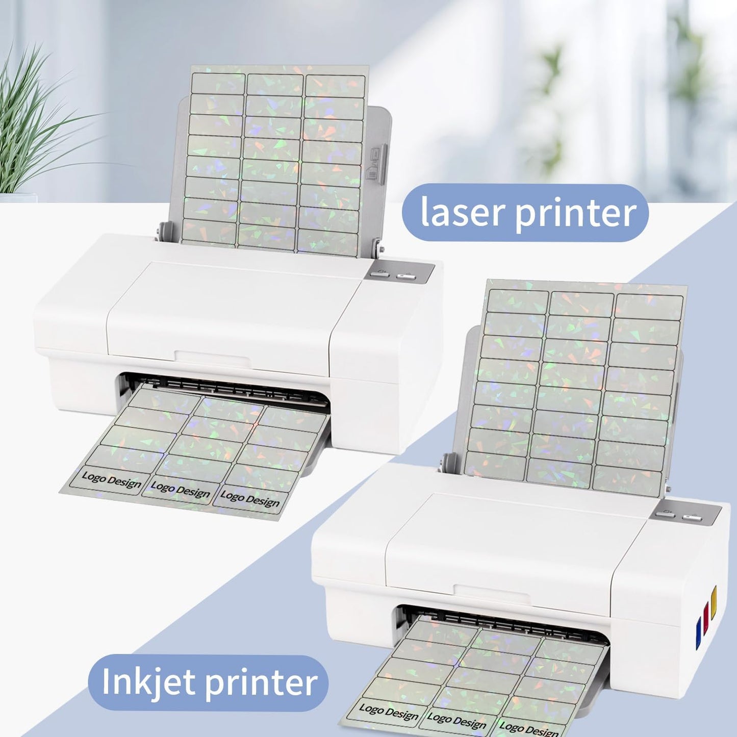 STARLIBOO Transparent Stickers Labels -1" x 2-5/8" Clear Address Labels Mailing Stickers for Laser/Inkjet Printer 8.5"×11"- 200 Labels (Clear Holographic)