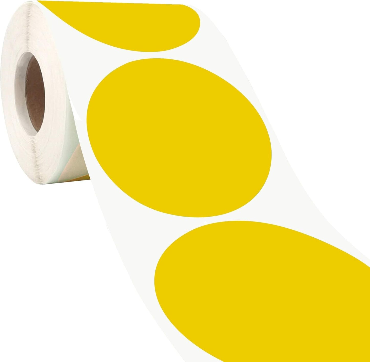 PARLAIM 3 Inch Round Permanent Adhesive Color-Code Dot Stickers,500 per Roll dots Label Dispenser Box,Iventory Circle Stickers (Yellow)