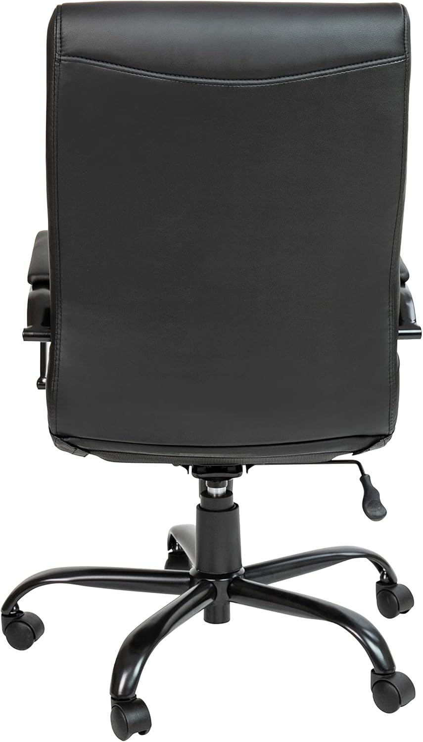 Flash Furniture Whitney High-Back Swivel LeatherSoft Desk Chair with Padded Seat and Armrests, Adjustable Height Padded Office Chair, Black
