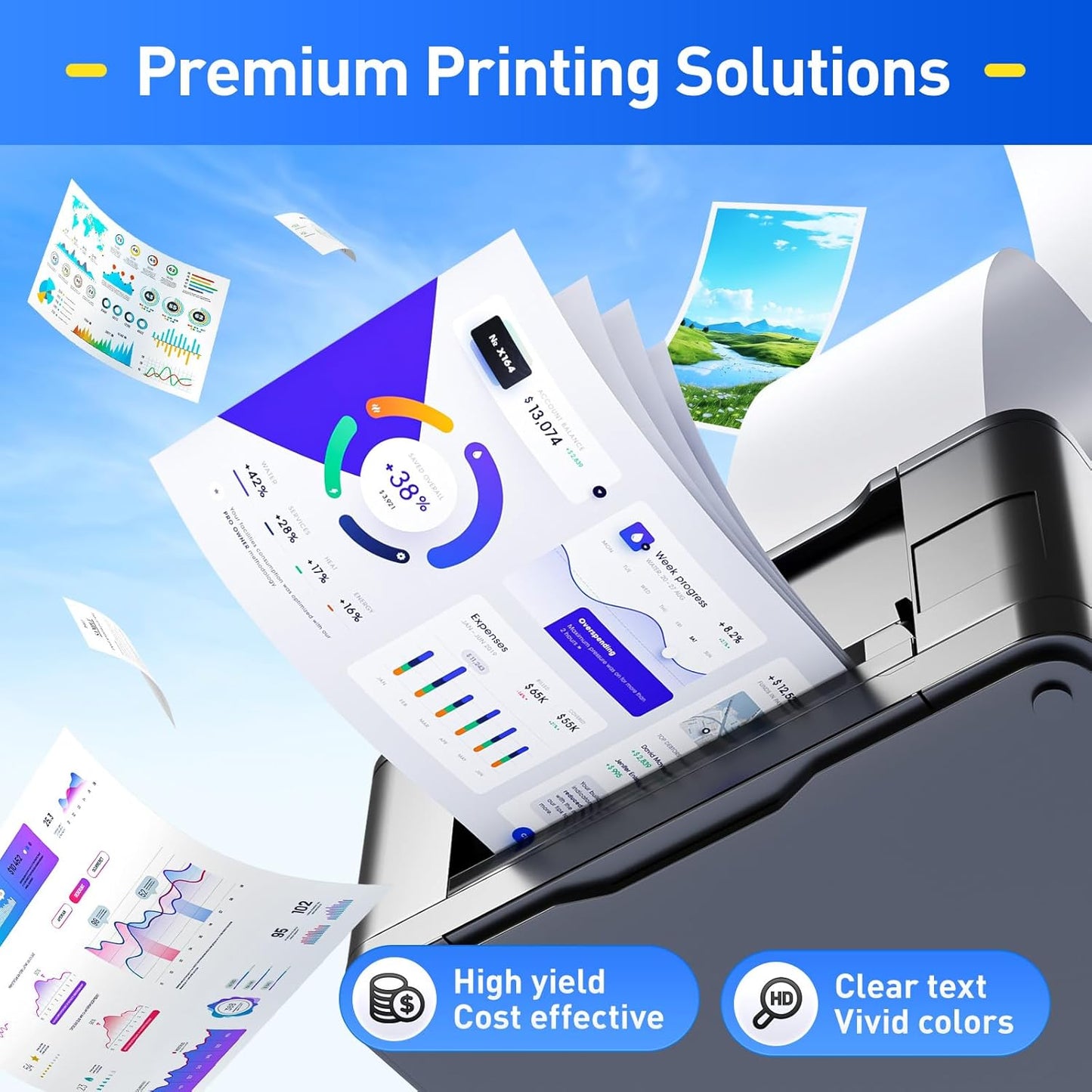 MP C2003 C2503 High Yield Toner Cartridge Set 4-Pack Black Cyan Magenta Yellow Replacement for Ricoh 841918 841921 841920 841919 Toner Aficio C2003 C2503 C2004 C2504 C2004ex C2504ex Laser Printer Ink