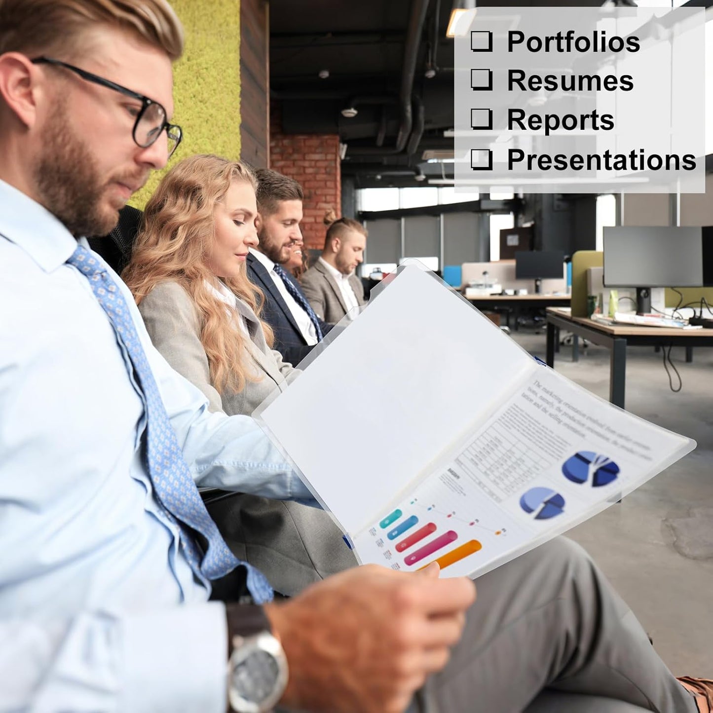 JOERSH 10Pcs Clear Report Covers with Sliding Bar, 40 Sheet Capacity Plastic Binder Paper Protector, Report Folders with Clear Cover for Resume File Documents, 5 Colors