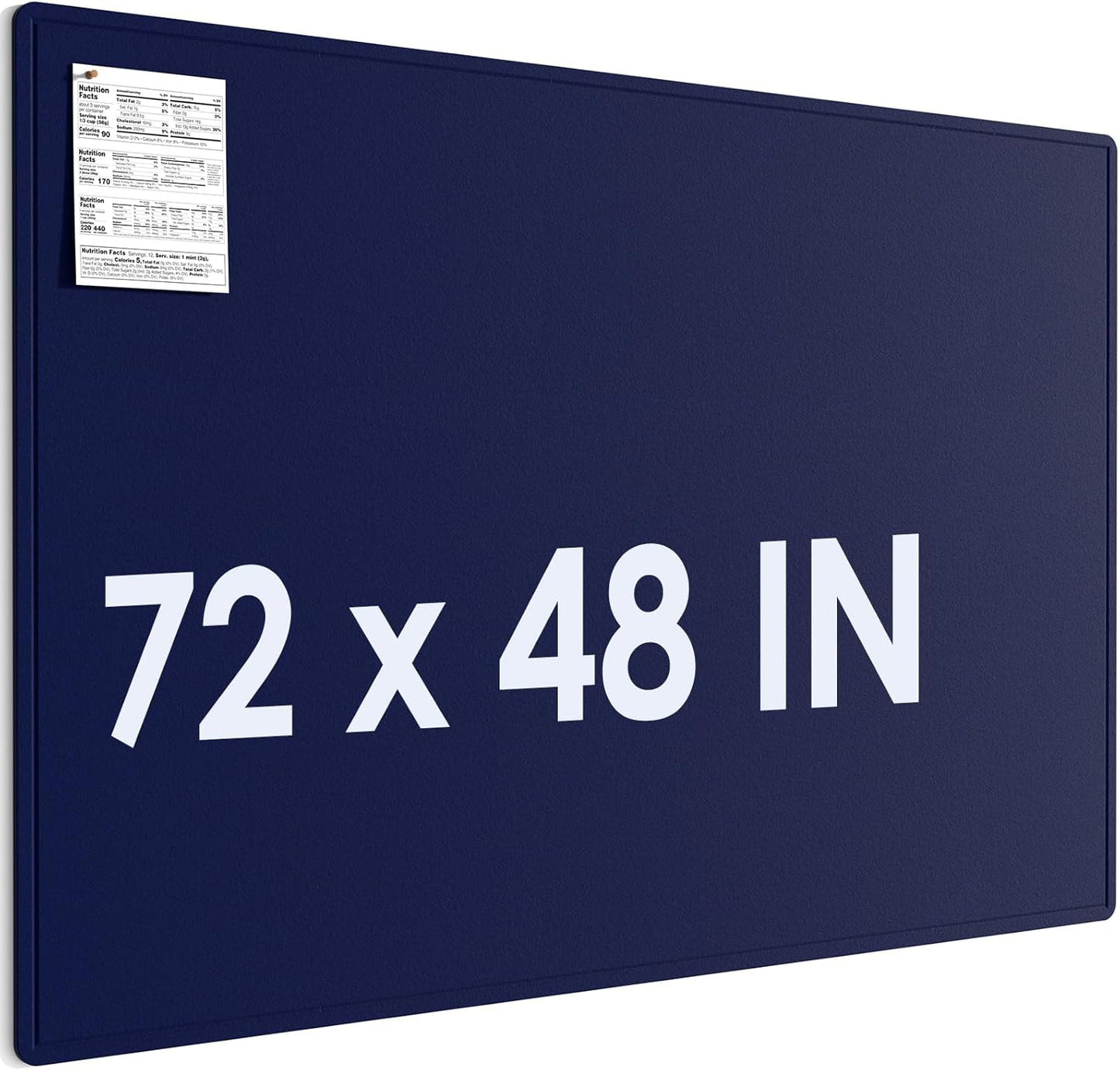 MaxGear Extra Large Bulletin Board 72" x 48", Foldable Felt Board Vision Board Supplies, Cork Board for Office, Home, School, Small Pin Boards for Walls Decorative Display Board Dark Blue